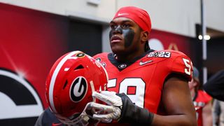 Is Broderick Jones To The Steelers With The 17th Pick Becoming More Of A Unanimous Decision? (Broderick Jones). Photo by Mark J. Rebilas / USA Today